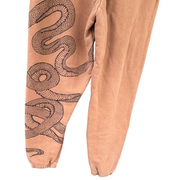 I Am Gia Astrea Womens Sweatpants Snake Size Large  Tan/ Black 100% Cotton - Picture 5 of 9